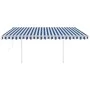 Automatische Markise LED-Windsensor blau weiß 4,5x3 m von vidaXL, Markisen - Ref: Foro24-3069971, Preis: 682,09 €, Rabatt: %