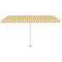 Toldo de pie retráctil manual amarillo y blanco 450x350 cm de vidaXL, Toldos - Ref: Foro24-3069638, Precio: 496,55 €, Descuen...