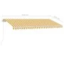 Toldo de pie retráctil manual amarillo y blanco 450x350 cm de vidaXL, Toldos - Ref: Foro24-3069638, Precio: 496,55 €, Descuen...