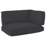 Set of 3 Durable Black Polyester Standard Pallet Cushions by , Cushions for chairs and sofas - Ref: Foro24-3329093, Price: 10...