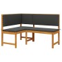 2-teiliges Set aus Gartentisch und Stühlen mit Kissen aus Akazienholz von , Gartenbänke - Ref: Foro24-3329100, Preis: 337,31 ...