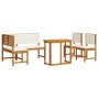 4-Piece Garden Dining Set with Cushions - Solid Acacia Wood by , garden benches - Ref: Foro24-3329101, Price: 483,78 €, Disco...