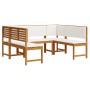 5-piece garden set with solid acacia wood cushions by , garden benches - Ref: Foro24-3329103, Price: 534,41 €, Discount: %