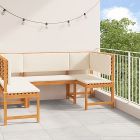 3-teiliges Gartenset mit Kissen aus massivem Akazienholz von , Gartenbänke - Ref: Foro24-3329105, Preis: 486,11 €, Rabatt: %