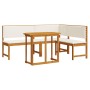 3-teiliges Gartenbistro-Set mit Kissen aus massivem Akazienholz von , Gartenbänke - Ref: Foro24-3329107, Preis: 474,80 €, Rab...