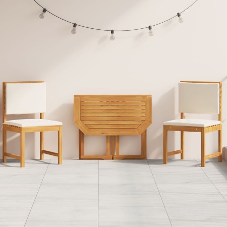 3-Piece Garden Bistro Set with Solid Acacia Wood Cushions by , Garden tables - Ref: Foro24-3329111, Price: 223,74 €, Discount: %