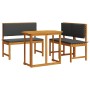 Conjunto de Comedor de Jardín de 4 Piezas con Cojines de Madera