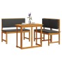 Conjunto de Comedor de Jardín de 4 Piezas con Cojines de Madera