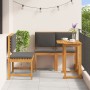 Conjunto de Comedor de Jardín de 4 Piezas con Cojines de Madera