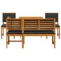 5-Piece Garden Dining Set with Acacia Wood Cushions by , Garden tables - Ref: Foro24-3329116, Price: 436,41 €, Discount: %