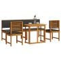 Juego de Comedor para Jardín de 5 Piezas con Cojines de Madera Maciza de Acacia de , Mesas de jardín - Ref: Foro24-3329120, P...