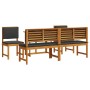Juego de Comedor para Jardín de 5 Piezas con Cojines de Madera Maciza de Acacia de , Mesas de jardín - Ref: Foro24-3329120, P...