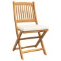 Klappbare Gartenstühle mit weißem Kissen 4 Stück aus massivem Akazienholz von , Gartenstühle - Ref: Foro24-3329121, Preis: 18...
