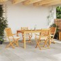 Klappbare Gartenstühle mit weißem Kissen 4 Stück aus massivem Akazienholz von , Gartenstühle - Ref: Foro24-3329123, Preis: 20...