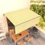 Automatisch einziehbare Markise mit gelb-weißem Rollo 4x3 m von vidaXL, Markisen - Ref: Foro24-3069428, Preis: 441,55 €, Raba...