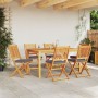 Klappbare Gartenstühle mit grauem Kissen 6 Stück aus massivem Akazienholz von , Gartenstühle - Ref: Foro24-3329126, Preis: 27...