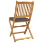 Klappbare Gartenstühle mit grauem Kissen 6 Stück aus massivem Akazienholz von , Gartenstühle - Ref: Foro24-3329126, Preis: 27...