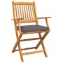 Klappbare Gartenstühle mit Kissen Grau 6 Stück aus massivem Akazienholz von , Gartenstühle - Ref: Foro24-3329128, Preis: 316,...