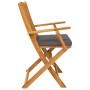Folding garden chairs with gray cushion 8pcs made of solid acacia wood by , Garden chairs - Ref: Foro24-3329132, Price: 398,3...