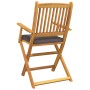 Klappbare Gartenstühle mit grauem Kissen 8 Stück aus massivem Akazienholz von , Gartenstühle - Ref: Foro24-3329132, Preis: 42...