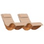 Sonnenliege 2er-Set Beige Holz und Polsterstoff Large von , Gartenstühle - Ref: Foro24-3329136, Preis: 263,76 €, Rabatt: %