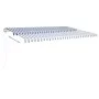 Manual retractable awning with blue and white poles 5x3 m by vidaXL, Awnings - Ref: Foro24-3069976, Price: 485,08 €, Discount: %