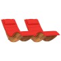 Tumbona Set de 2 Rojo Madera y Tela Estándar Plegable de , Sillas de jardín - Ref: Foro24-3329138, Precio: 269,82 €, Descuent...