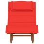 Sun Lounger Set of 2 Red Wood and Standard Folding Fabric by , Garden chairs - Ref: Foro24-3329138, Price: 286,58 €, Discount: %