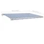 Manual retractable awning with blue and white poles 5x3 m by vidaXL, Awnings - Ref: Foro24-3069976, Price: 485,08 €, Discount: %