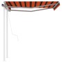 Automatic retractable awning with orange and brown poles 3.5x2.5m by vidaXL, Awnings - Ref: Foro24-3069930, Price: 400,43 €, ...