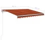 Automatisch einziehbare Markise mit orangefarbenen und braunen Stangen 3,5 x 2,5 m von vidaXL, Markisen - Ref: Foro24-3069930...