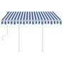 Manuell ausfahrbare Markise mit blauer und weißer LED 3x2,5 m von vidaXL, Markisen - Ref: Foro24-3069896, Preis: 308,94 €, Ra...