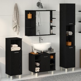 Juego de Muebles de Baño 4 Piezas Roble Negro Madera Elaborada de , Muebles de baño - Ref: Foro24-3333047, Precio: 262,04 €, ...