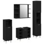 Juego de Muebles de Baño 4 Piezas Roble Negro Madera Elaborada