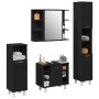 Juego de Muebles de Baño 4 Piezas Roble Negro Madera Elaborada