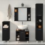 Juego de Muebles de Baño 4 Piezas Roble Negro Madera Elaborada