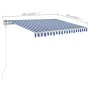 Manual retractable awning with blue and white LED 3x2.5 m by vidaXL, Awnings - Ref: Foro24-3069896, Price: 308,94 €, Discount: %