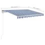 Manual retractable awning with blue and white LED 3x2.5 m by vidaXL, Awnings - Ref: Foro24-3069896, Price: 307,75 €, Discount: %