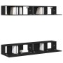4-teiliges TV-Möbelset, wandhängend, aus schwarzem Eichenholz von , TV-Möbel - Ref: Foro24-3333050, Preis: 205,48 €, Rabatt: %