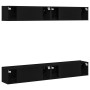 4-teiliges TV-Möbelset, wandhängend, aus schwarzem Eichenholz von , TV-Möbel - Ref: Foro24-3333050, Preis: 205,48 €, Rabatt: %