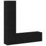 3-teiliges wandmontiertes TV-Schrank-Set aus schwarzem Eichenholz von , TV-Möbel - Ref: Foro24-3333052, Preis: 133,26 €, Raba...