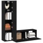 3-teiliges wandmontiertes TV-Schrank-Set aus schwarzem Eichenholz von , TV-Möbel - Ref: Foro24-3333052, Preis: 133,26 €, Raba...