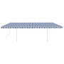 Manuell einziehbare Markise mit blauen und weißen Stangen 6x3 m von vidaXL, Markisen - Ref: Foro24-3069996, Preis: 670,85 €, ...