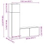 3-teiliges TV-Möbelset aus schwarzer Eiche Holzwerkstoff von , TV-Möbel - Ref: Foro24-3333053, Preis: 114,45 €, Rabatt: %