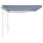 Manual retractable awning with blue and white poles 6x3 m by vidaXL, Awnings - Ref: Foro24-3069996, Price: 659,03 €, Discount: %