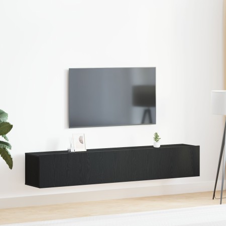 Juego de 2 piezas de mueble para TV en madera elaborada negra de , Muebles TV - Ref: Foro24-3333055, Precio: 95,60 €, Descuen...