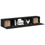 Juego de 2 piezas de mueble para TV en madera elaborada negra de , Muebles TV - Ref: Foro24-3333055, Precio: 95,60 €, Descuen...