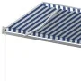 Manual retractable awning with blue and white poles 6x3 m by vidaXL, Awnings - Ref: Foro24-3069996, Price: 659,03 €, Discount: %