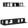 Set mit 4 TV-Möbeln, schwarzes bearbeitetes Holz von , TV-Möbel - Ref: Foro24-3333057, Preis: 182,58 €, Rabatt: %
