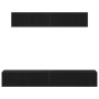 Set mit 4 TV-Möbeln, schwarzes bearbeitetes Holz von , TV-Möbel - Ref: Foro24-3333057, Preis: 182,58 €, Rabatt: %